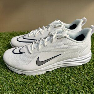 Nike Alpha Huarache 8 Pro TURF Lacrosse Cleats CW4445-101 White Men's NEW